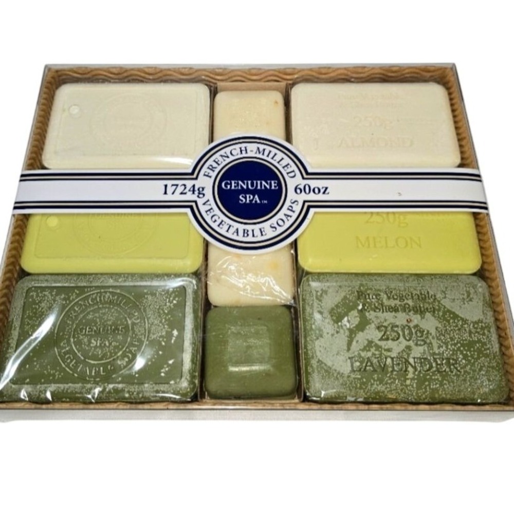 French Milled Vegetable Soap 4 POUNDS! Lavender Melon Almond Exfoliating Vintage